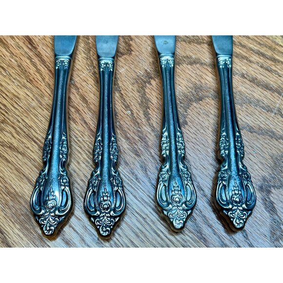 Set of 4 Oneida Brahms  Dinner Knives Hollow  community stainless flatware 9" - Picture 7 of 11